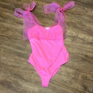Pink Lily hot pink bodysuit
